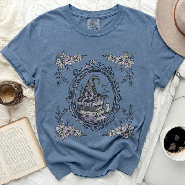 Book of Spells Tee in Blue Jean