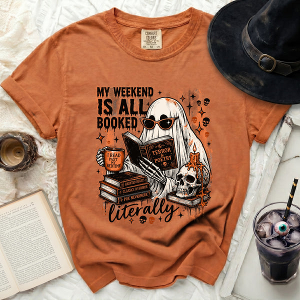 Spooky Reader Ghost Tee in Yam