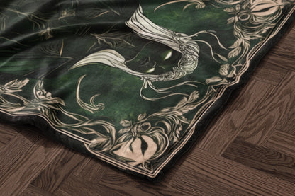 Mystical Green and Beige Patterned Blanket