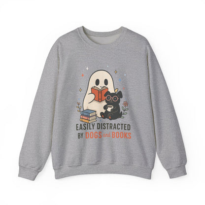 Easily Distracted By Dogs And Books Sweatshirt