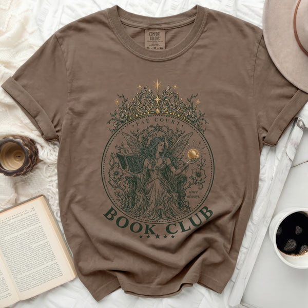 Fae Court Book Club Tee in Espresso