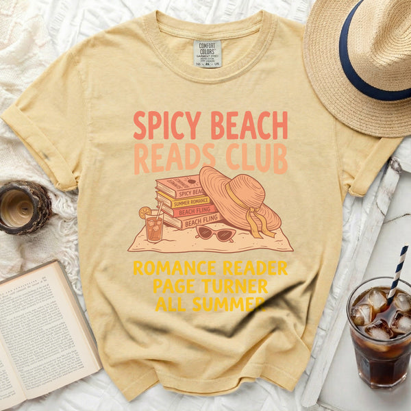 Spicy Beach Reads Club Summer Tee in Butter