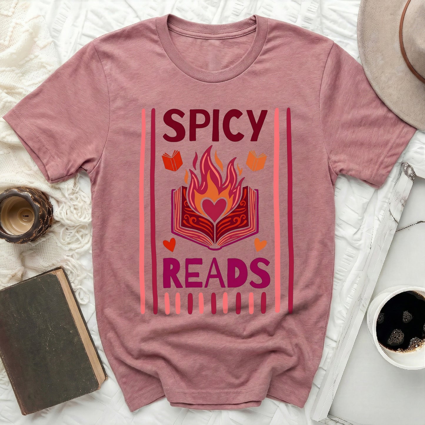 Spicy Reads Open Book Flames Hearts Reader Gift product type
Spicy Reads
Book Lover
Reading
Reader Gift
Bookish
Romance Reader
Open Book
Flames Design
Heart Graphic
Book Worm
Unique Design
Cozy Reads
Gift For Her
Pink Shirt
Book Club
Literary Gift
Graphic Tee
Storyteller
Avid Reader
Novel Fan