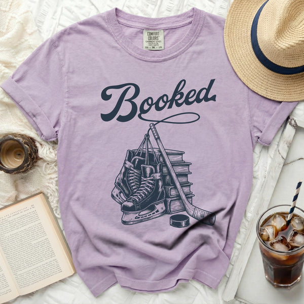 Booked: Books & Blades Tee in Orchid