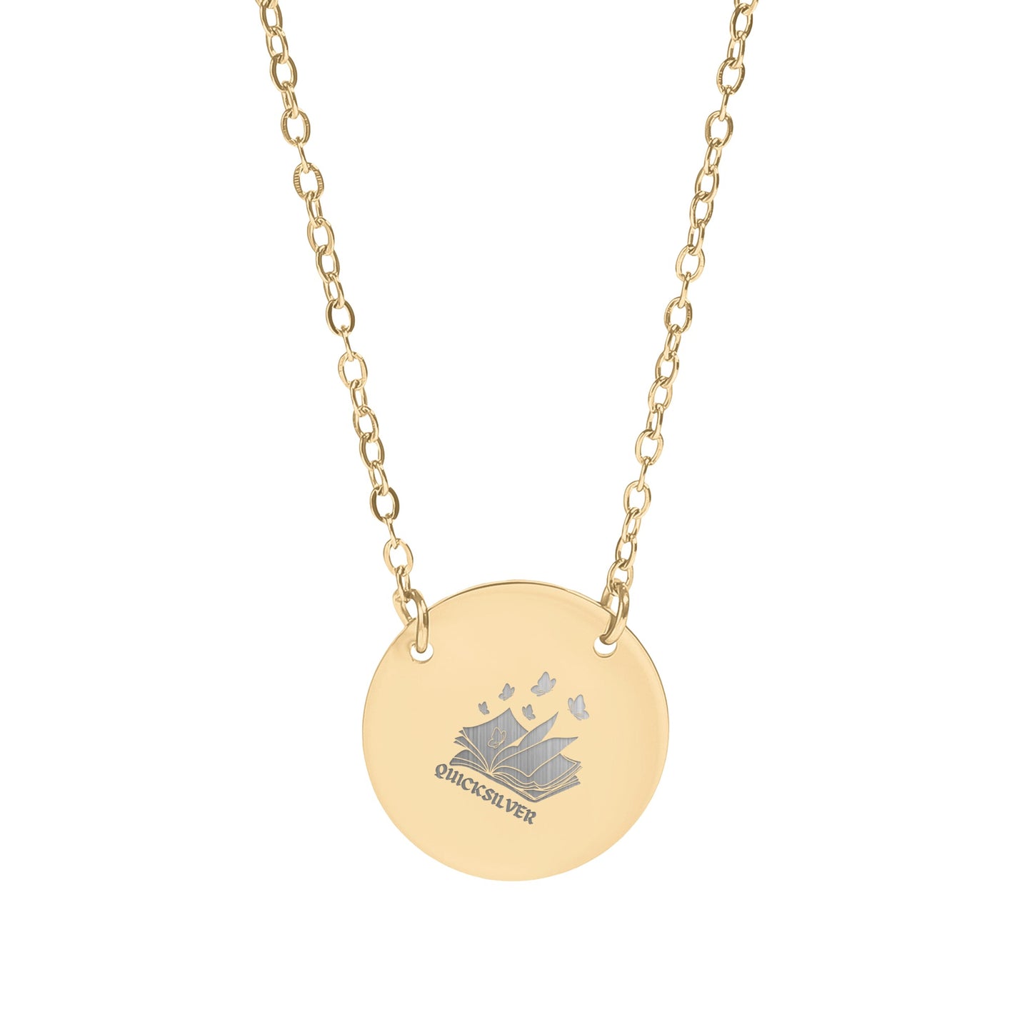 Elegant Gold Necklace with Quicksilver Emblem Jewelry