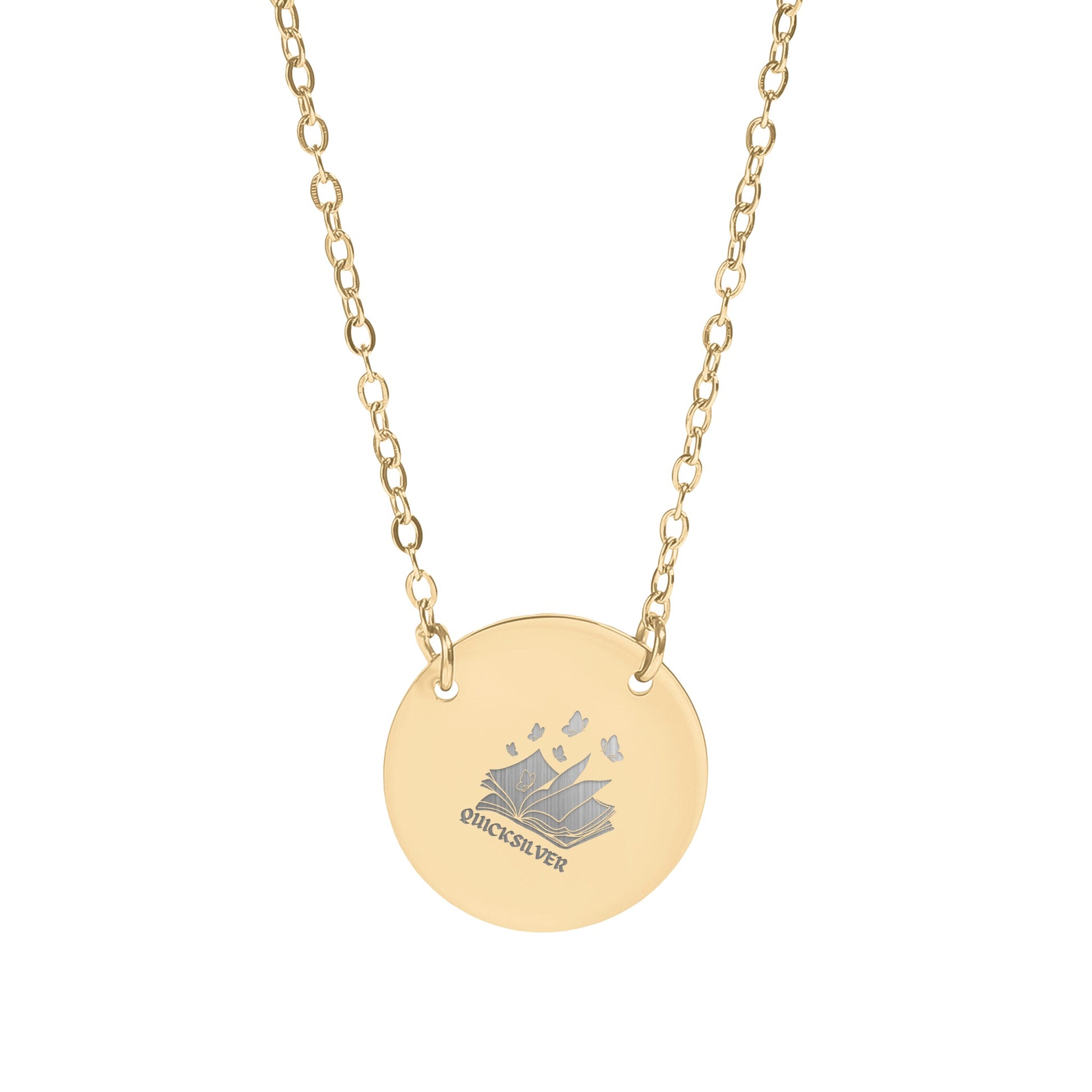 Elegant Gold Necklace with Quicksilver Emblem Jewelry