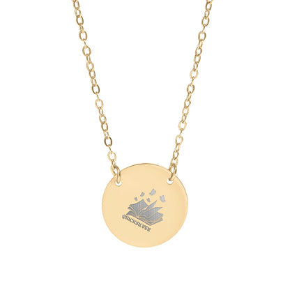 Elegant Gold Necklace with Quicksilver Emblem Jewelry