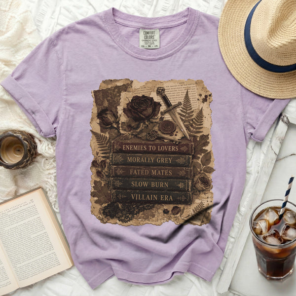 Dark Romance Tropes Tee in Orchid