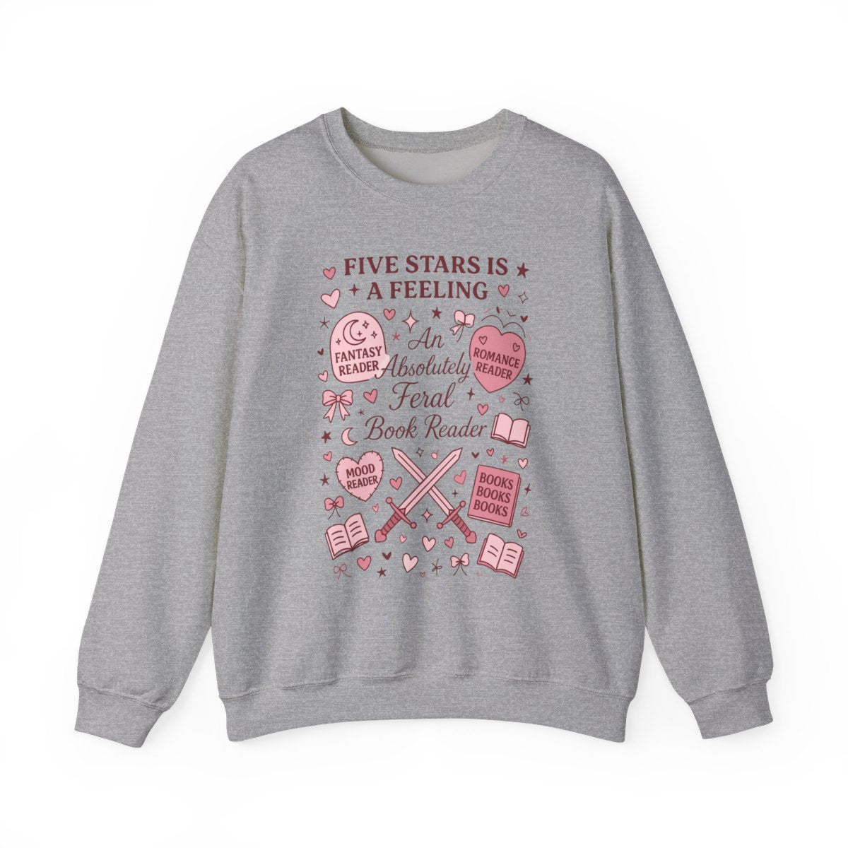 Five Stars Is A Feeling Absolutely Feral Book Reader Sweatshirt - MagicMerchEmporium
