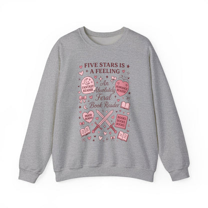 Five Stars Is A Feeling Absolutely Feral Book Reader Sweatshirt - MagicMerchEmporium