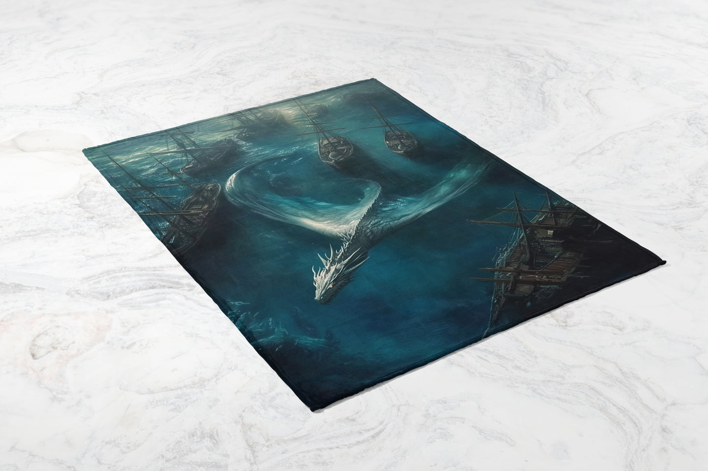Majestic Ocean Dragon Artwork Rug for Home Decor