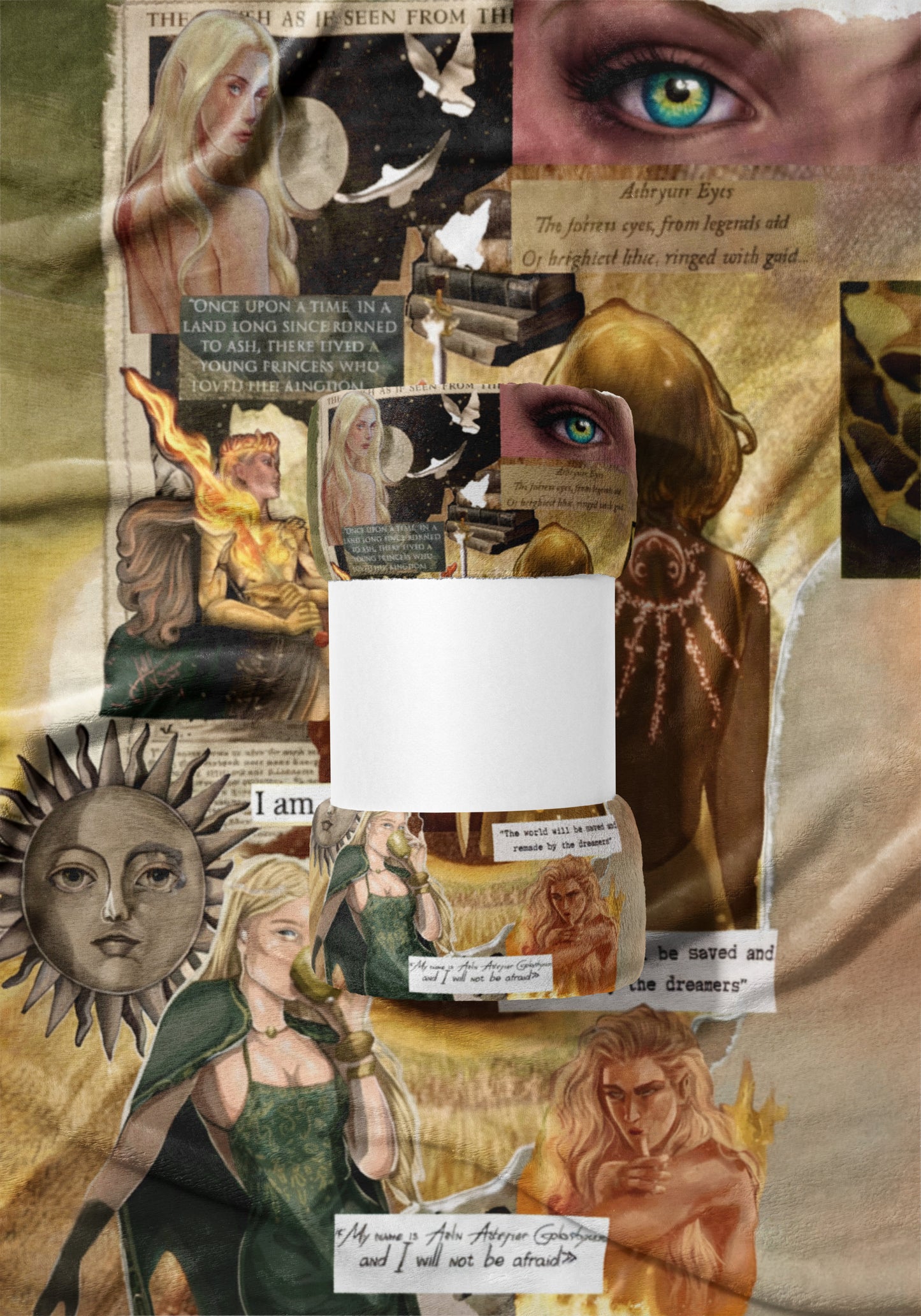 Collage Style Fantasy Art Print With Mythical Elements