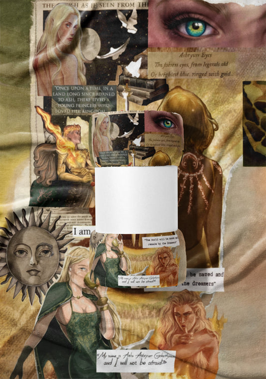 Collage Style Fantasy Art Print With Mythical Elements