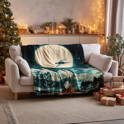 Fantasy Moonlit Night Throw Blanket for Home Decor