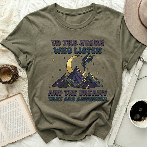 Starlit Illyrian Flight Tee in Military Green