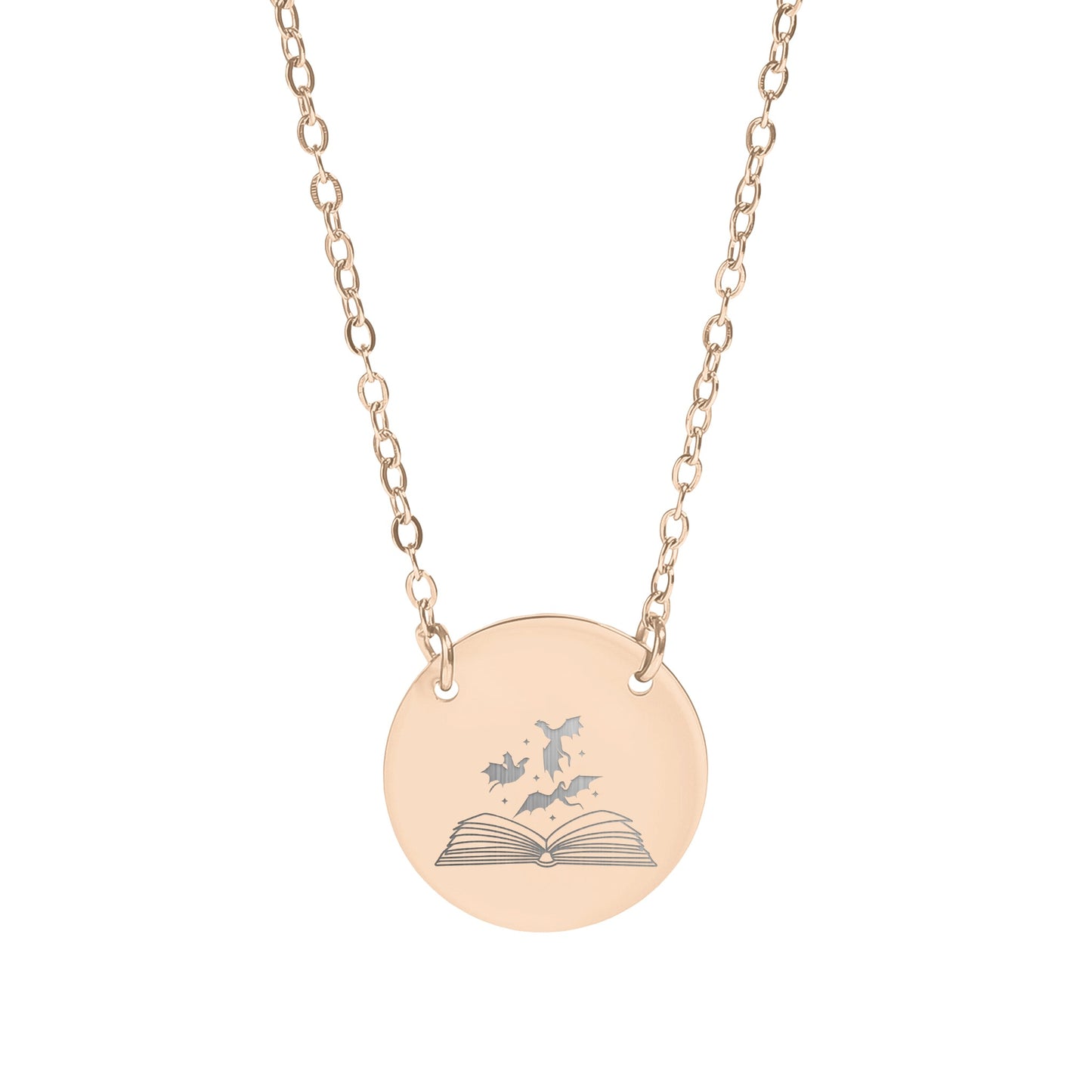 Elegant Necklace with Open Book and Flying Birds Design