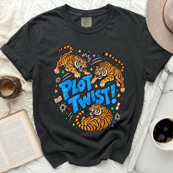 Plot Twist Tiger Tee in Black