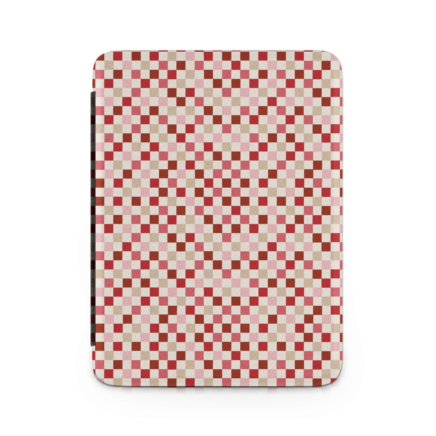 Red and Brown Checkered Patterned Notebook Cover