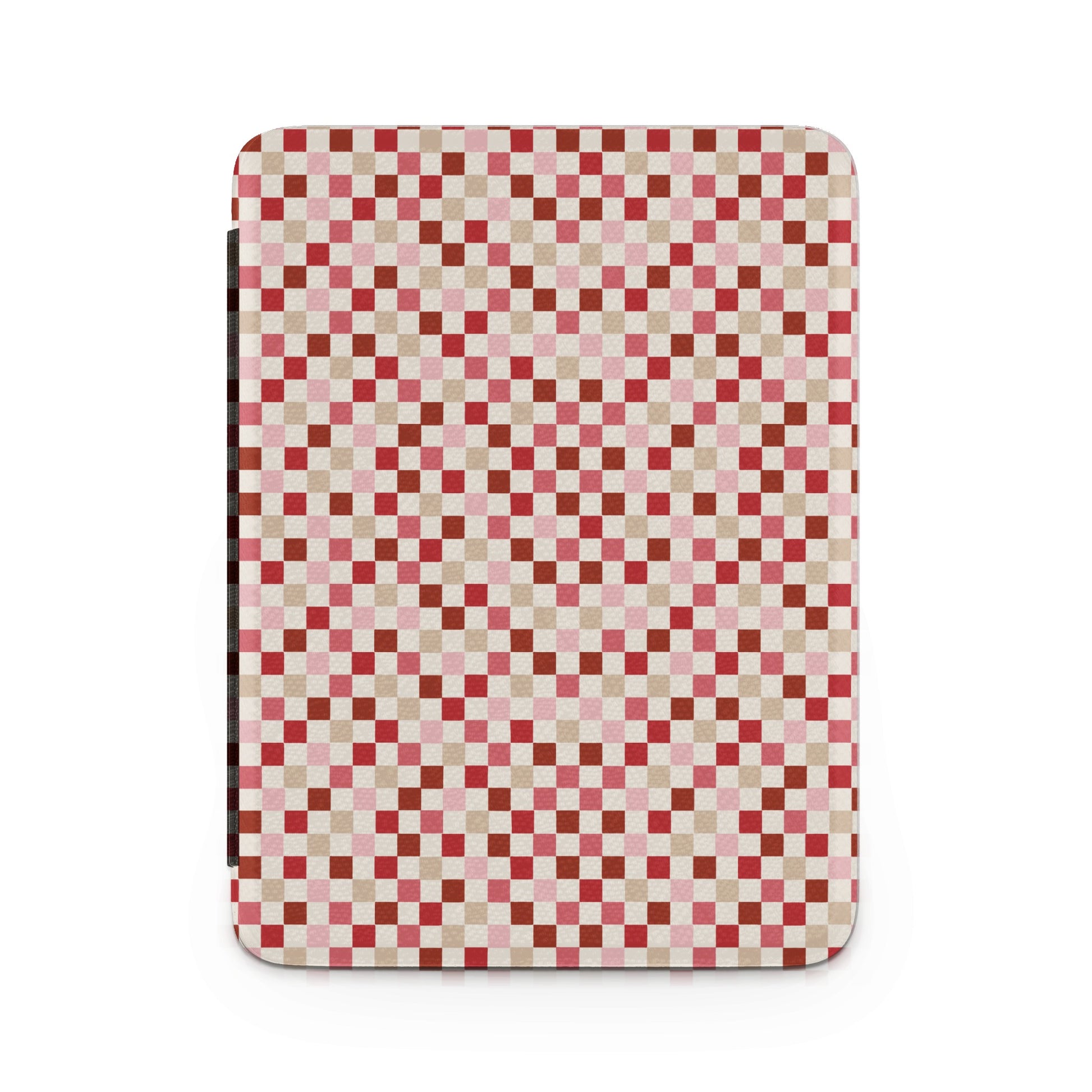 Red and Brown Checkered Patterned Notebook Cover
