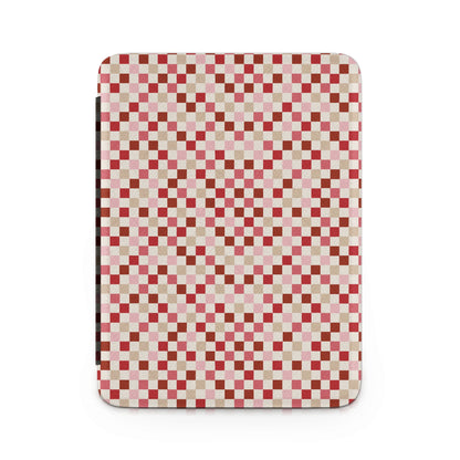Red and Brown Checkered Patterned Notebook Cover