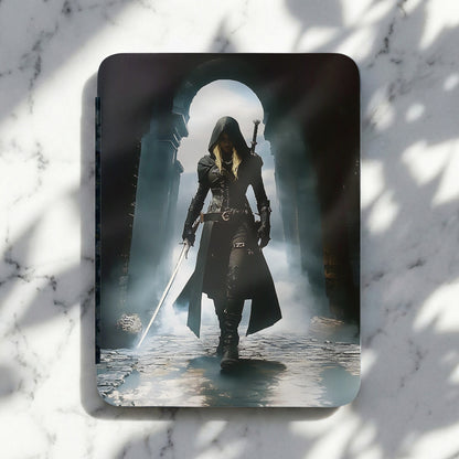 Dark Fantasy Hooded Assassin Swordswoman Archway Mist product type