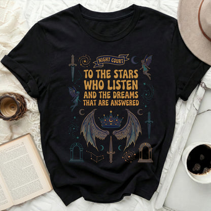 Night Court To The Stars Who Listen And The Dreams product type
Night Court, Stars Who Listen, Dreams Answered, Fantasy Bookish, Magical Realm, Winged Crown, Fairy Art, Moon Stars, Celestial Design, Literary Quote, Book Lover Gift, Fae Inspired, Velaris Aesthetic, Acotar Merch, High Lord Court, Mystical Fantasy, Enchanting Print, Dark Fantasy Art, Reading Lifestyle, Unique Graphic