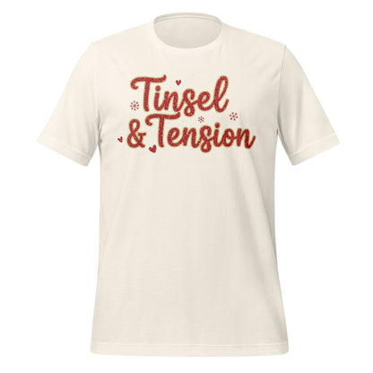 Festive Tinsel and Tension Slogan Holiday T-Shirt