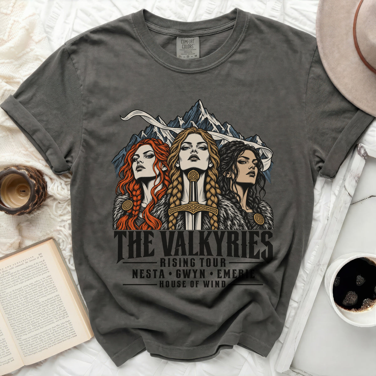 The Valkyries Rising Tour Nesta Gwyn Emerie House of Wind graphic t-shirt.