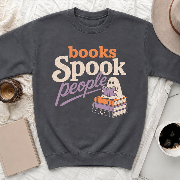 Spooky Books Vintage Pastel Sweatshirt in Dark Heather