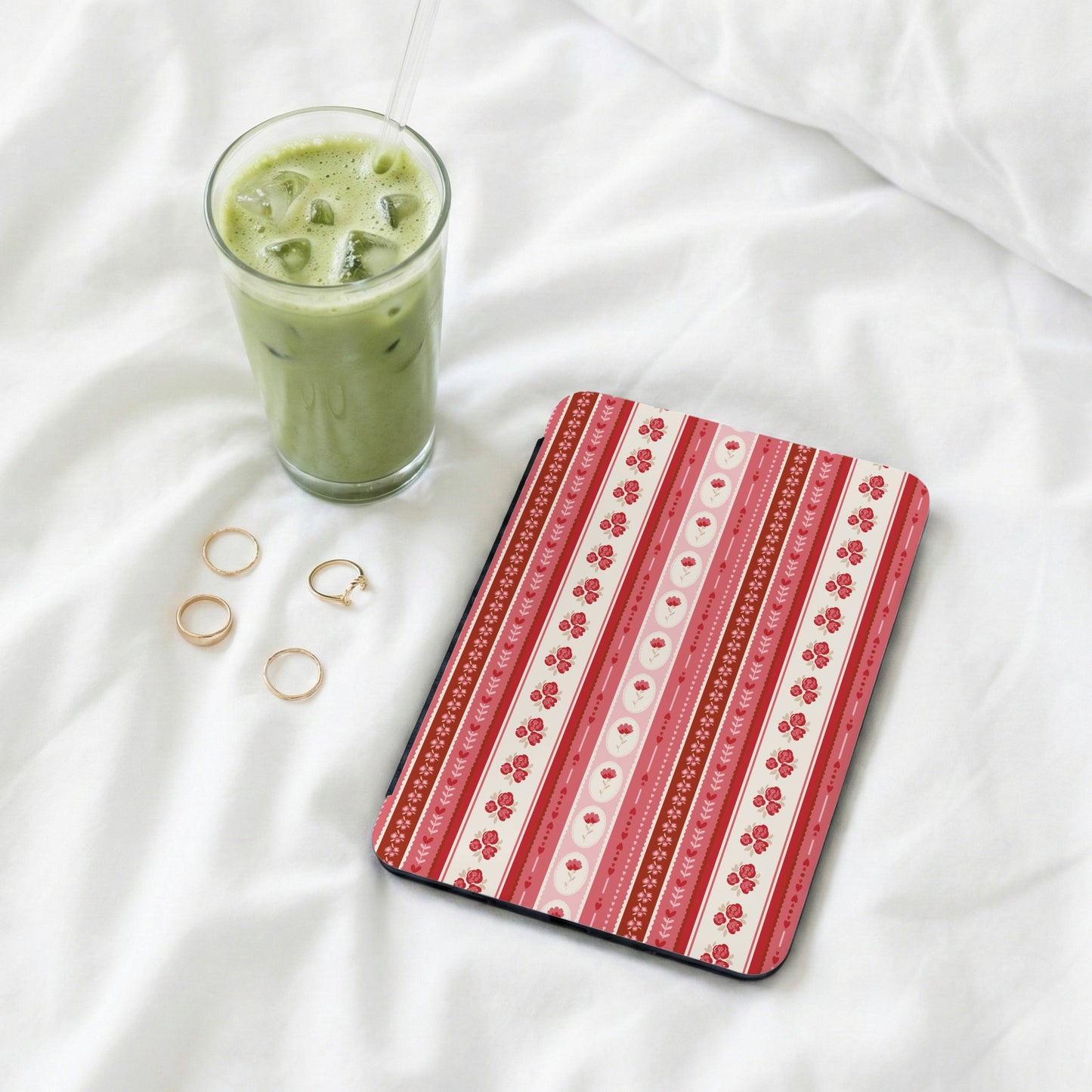 Romantic Red Heart Stripes Design iPad Cover Product