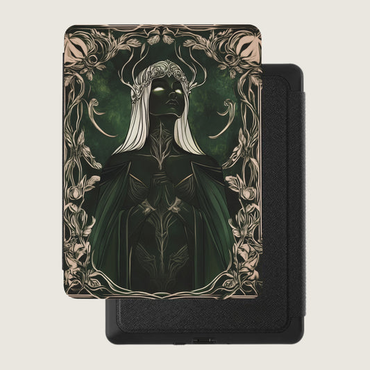 Ethereal Dark Green Queen Ornate Floral Border Art product type