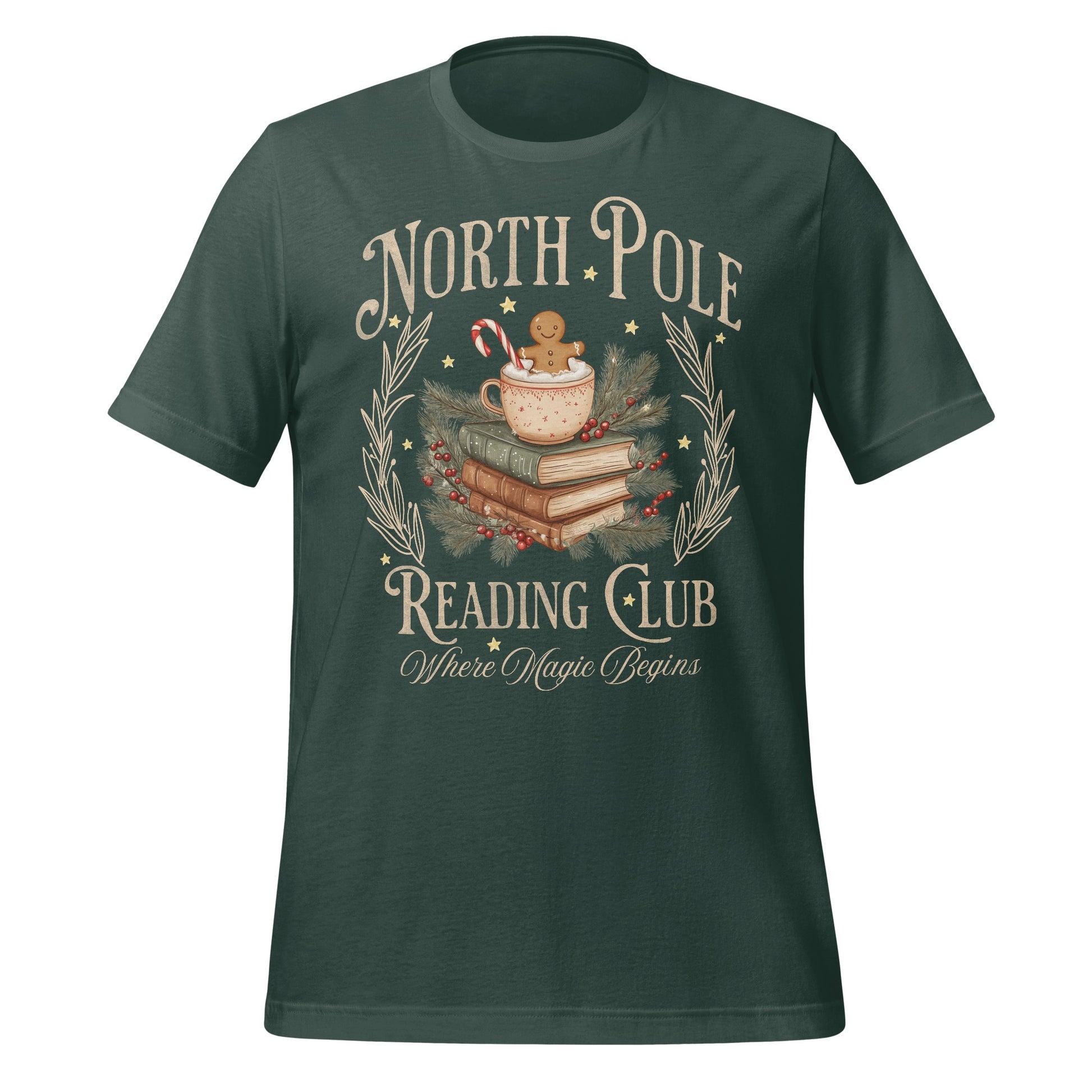 North Pole Reading Club Graphic Tee for Book Lovers