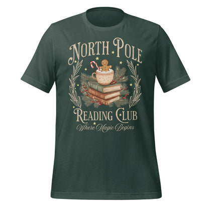 North Pole Reading Club Graphic Tee for Book Lovers