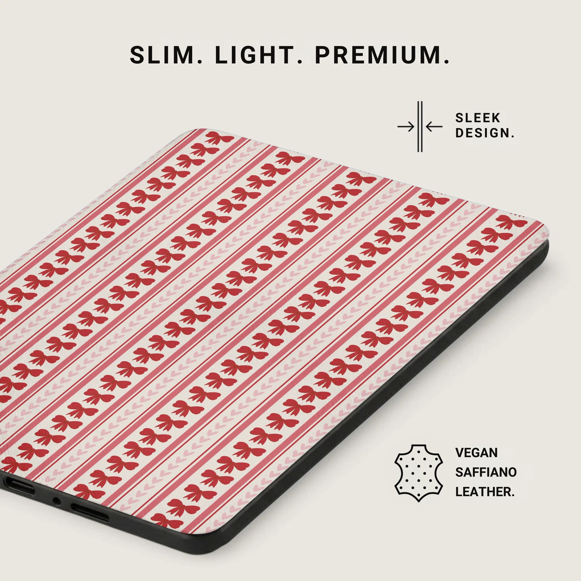 Red and White Striped Floral Slim Premium Case