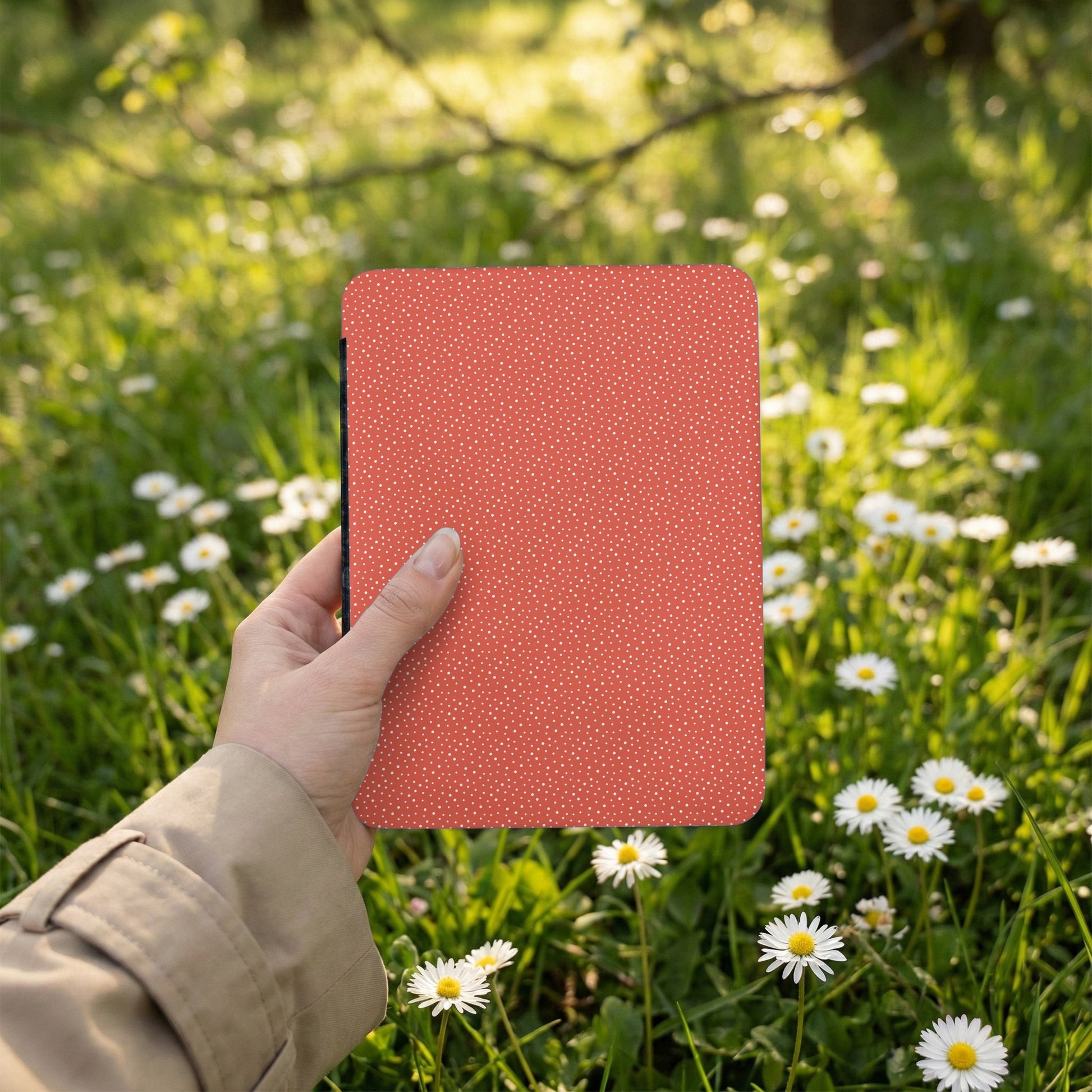 Bright Red Polka Dot Pattern Kindle Cover