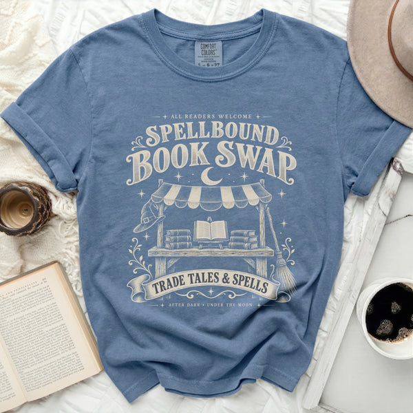 Spellbound Book Swap Tee in Blue Jean