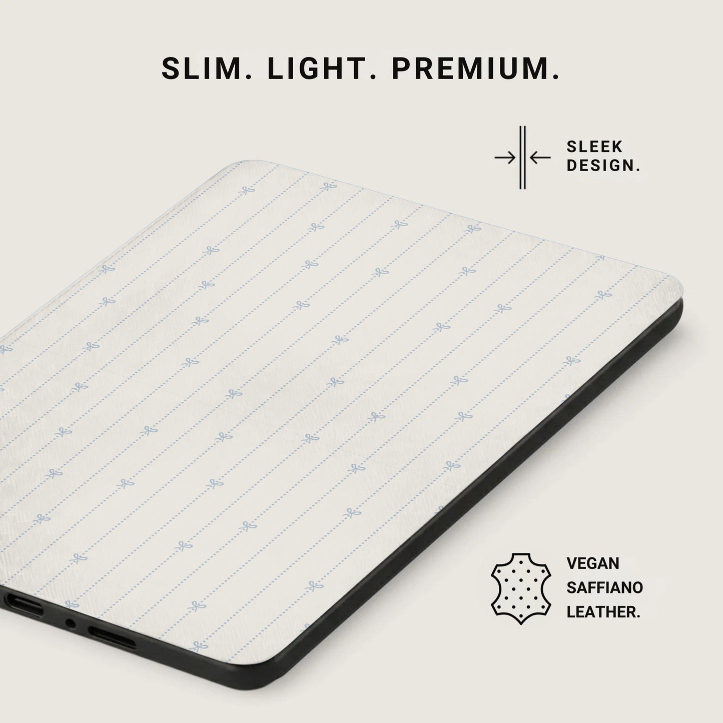 Slim Light Premium Sleek Design Vegan Saffiano Leather