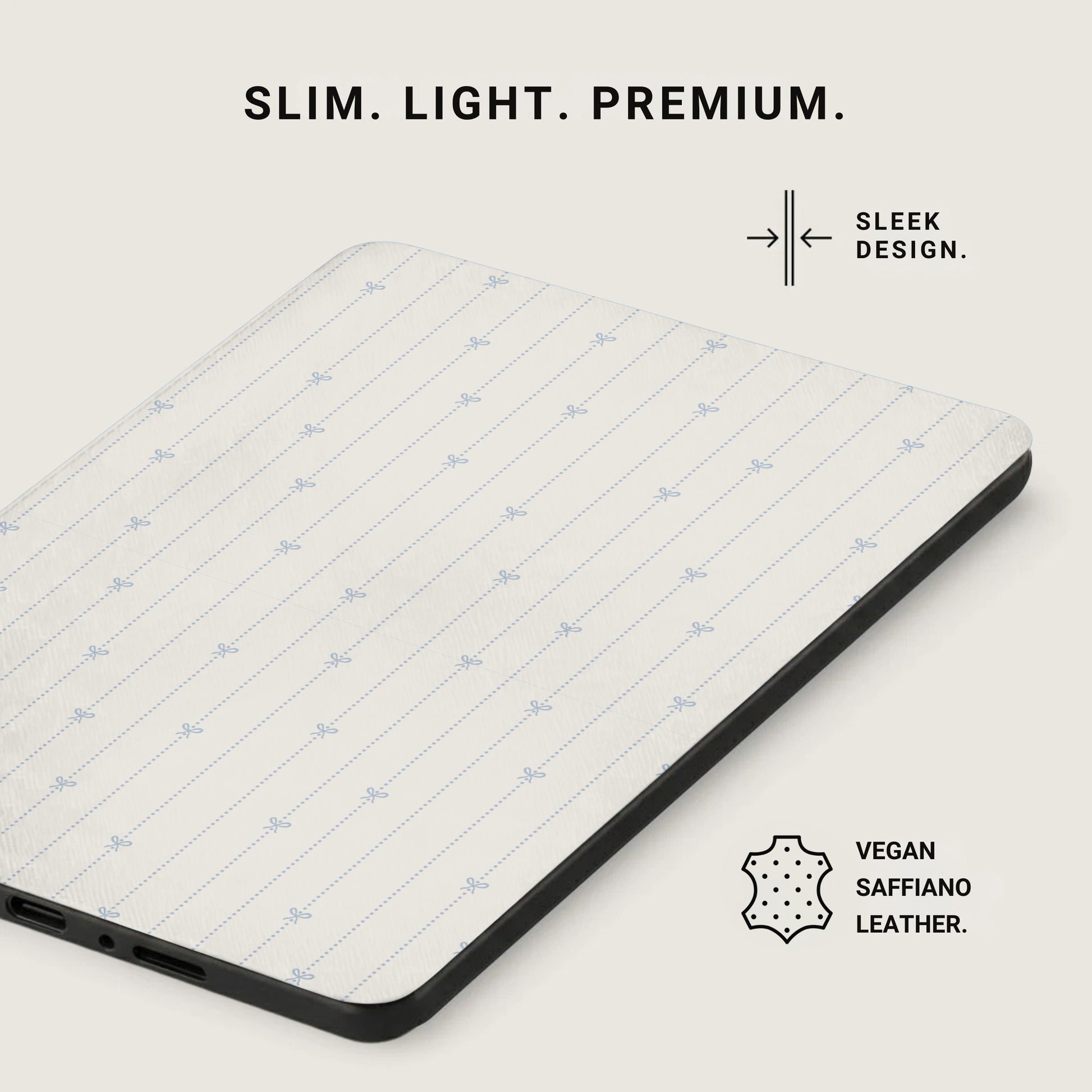 Slim Light Premium Sleek Design Vegan Saffiano Leather