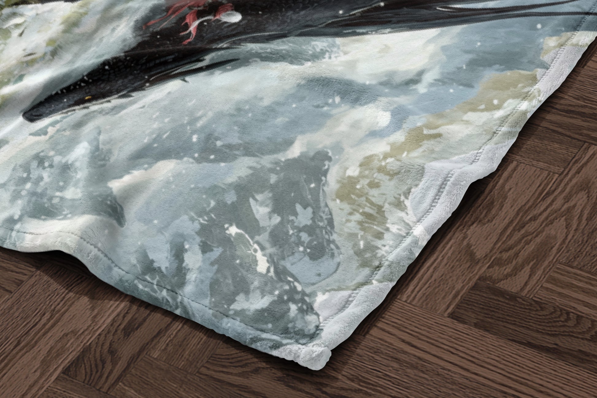 Cozy Winter Wonderland Scene Blanket