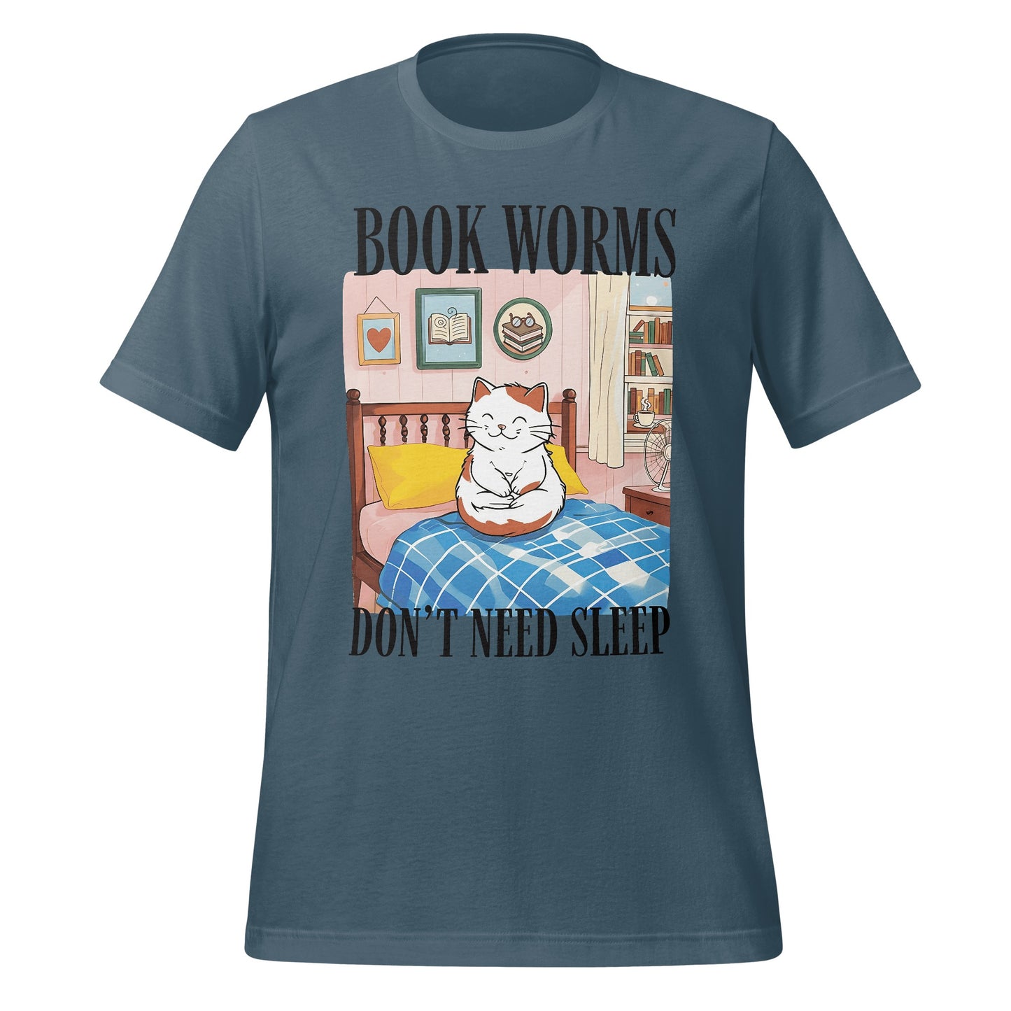 Bookworms Don't Need Sleep Cat T-shirt
