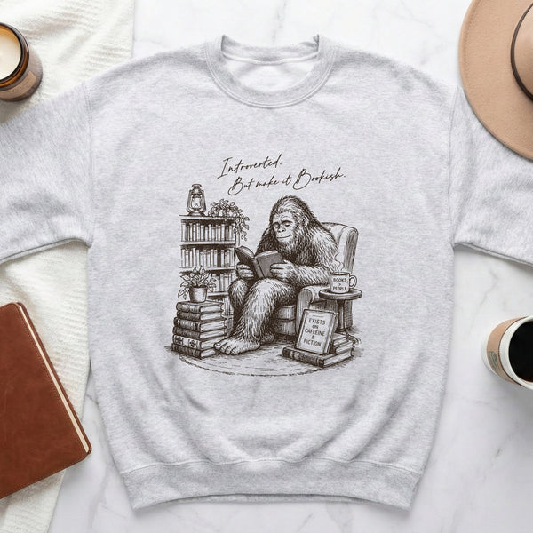 Introverted & Bookish Sweatshirt in Ash
