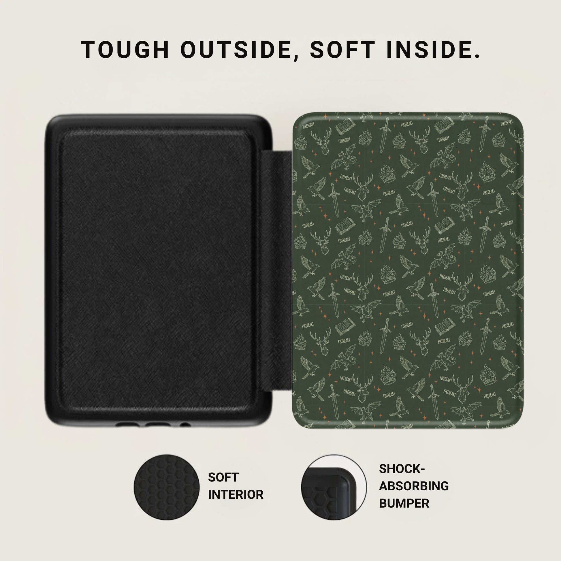 Tough Exterior Soft Interior Shock Absorbing Fireheart Product Type