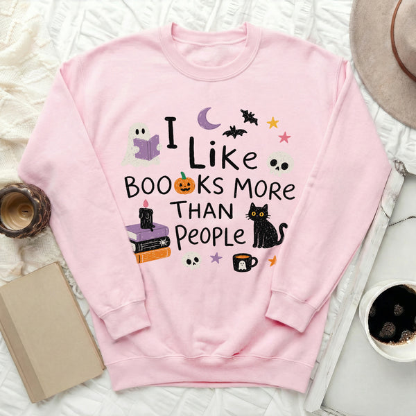 Literary Haunts & Solitude Sweatshirt in Light Pink