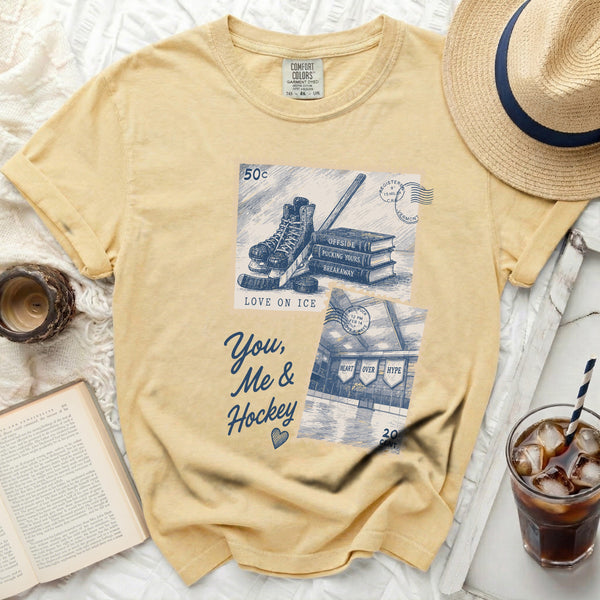 You, Me & Hockey Nostalgic Tee in Butter