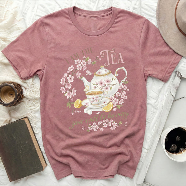 I Am The Tea Tee in Heather Mauve