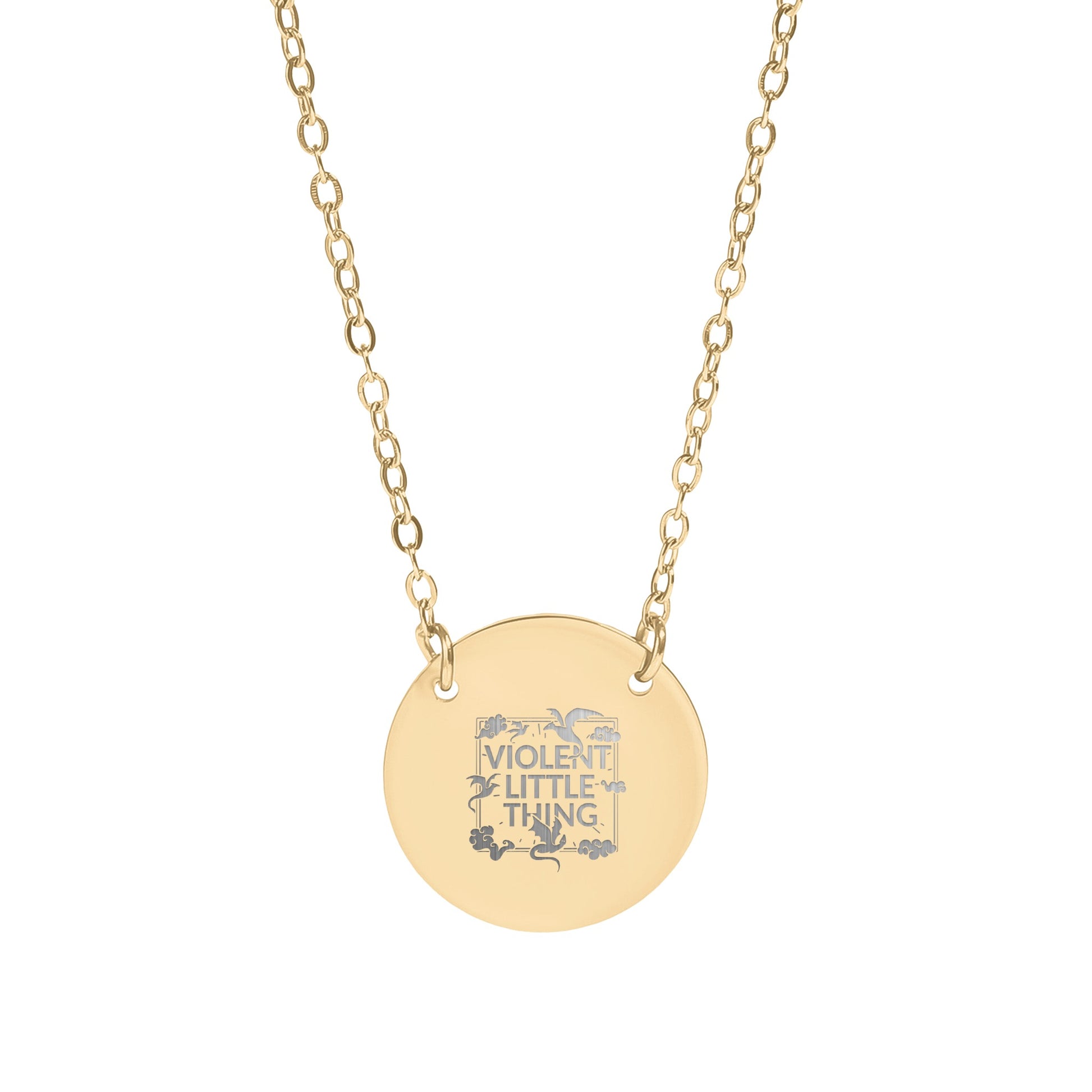 Violent Little Thing Engraved Pendant Necklace