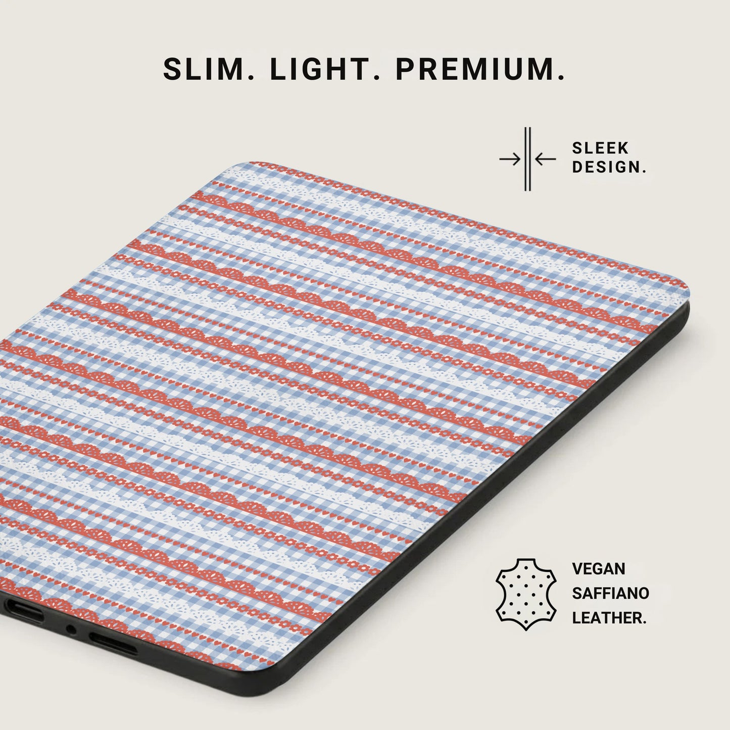 Sleek Design Slim Light Premium Vegan Saffiano Leather
