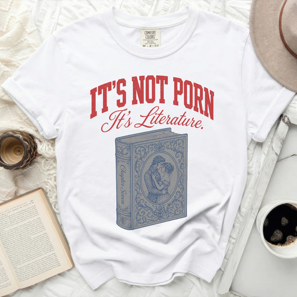 It's Literature Romance Novel Tee in White
