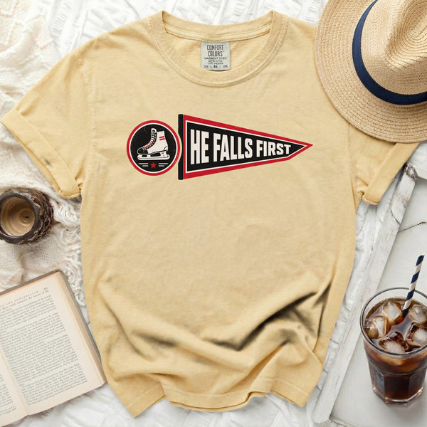 He Falls First Vintage Tee in Butter