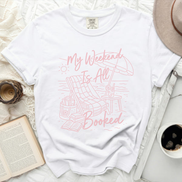 My Weekend Is All Booked Quiet Retreat Tee in White